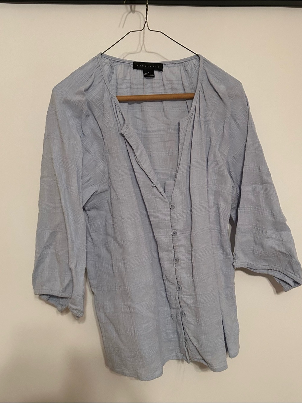Sanctuary Light Blue Textured Button-Down Shirt